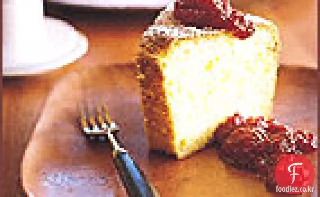 대황 잼이있는 오렌지 쉬폰 케이크