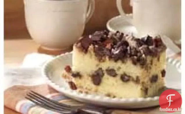 초콜릿 덩어리-계피 커피 케이크