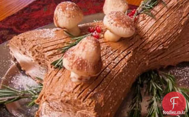 대담한 빵 굽는 사람은 부체 드 노엘을(성탄절 로그 케이크)