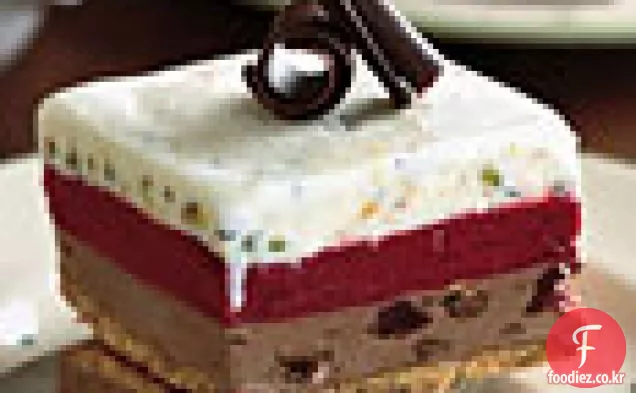 초콜릿-체리,피스타치오,라즈베리 아이스크림 케이크