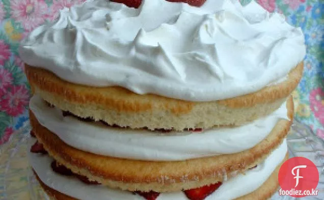 신선한 딸기 레이어 케이크
