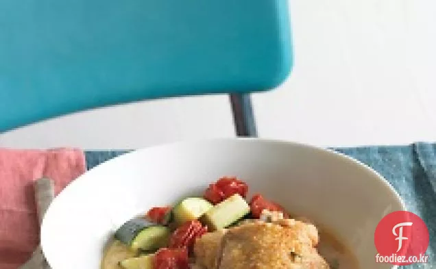 폴렌타와 함께 찐 지중해 치킨