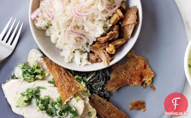 칠면조 쌀과 간장 찐 칠면조