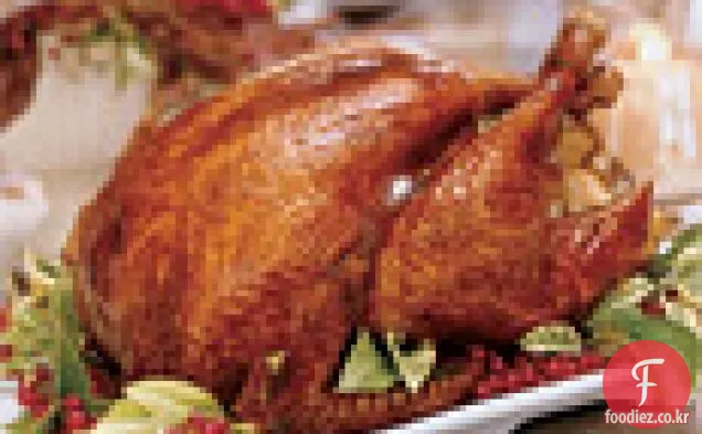 사과주 소금물 및 유약 칠면조
