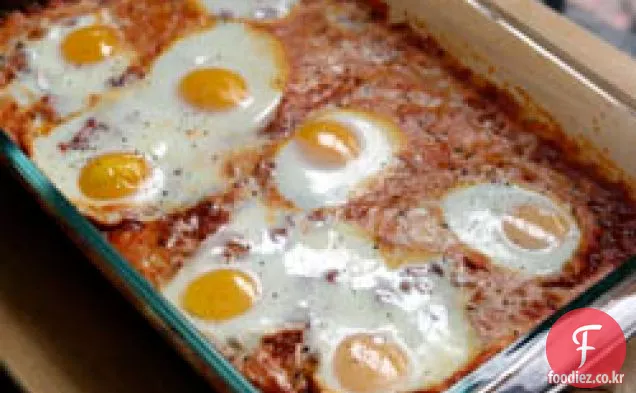 저녁 식사 오늘 밤:연옥에 계란(토마토 소스에 구운 계란)