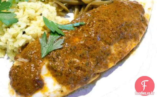 카레 오븐 찐 생선