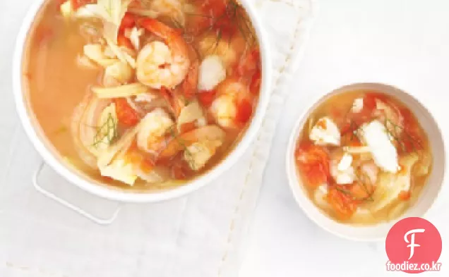 토마토와 새우,대구,회향 수프