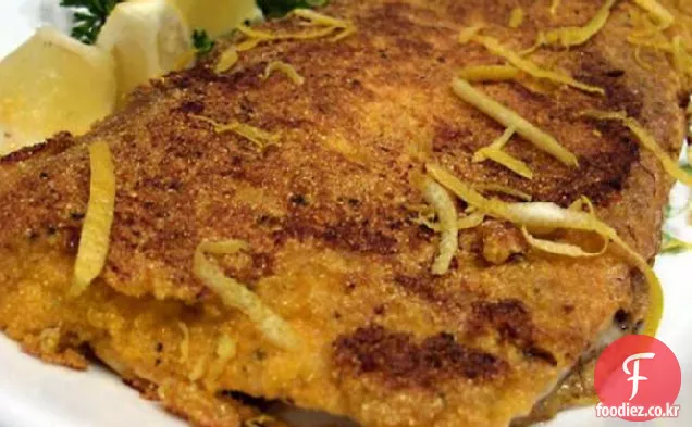 옥수수 가루 빵가루 입힌 송어